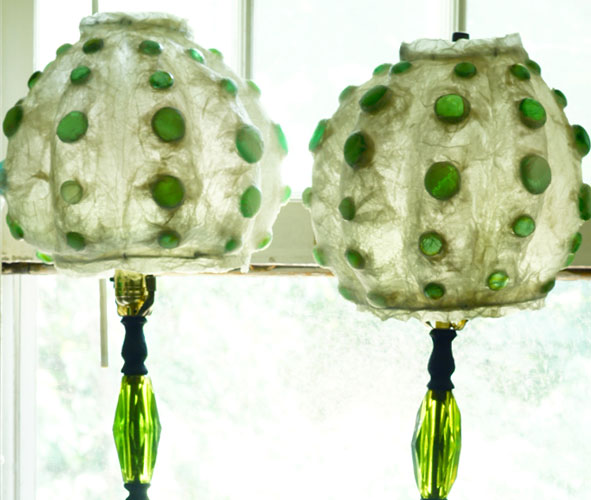 sfere lamp wit glass beeds